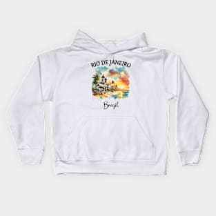 2024 Rio De Janeiro - Brazil Water Color Art Kids Hoodie